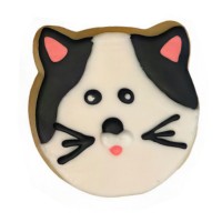 Black & White Cat Frosted Cutout Sugar Cookie Black & White Cat Frosted Cutout Sugar Cookie