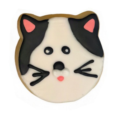 AJB-1260 : Black & White Cat Frosted Cutout Sugar Cookie at A & J's Texas Bakehouse AJB-1260 : Black & White Cat Frosted Cutout Sugar Cookie at A & J's Texas Bakehouse