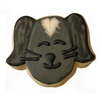 Long-haired Gray Puppy Dog Frosted Cutout Sugar Cookie Long-haired Gray Puppy Dog Frosted Cutout Sugar Cookie