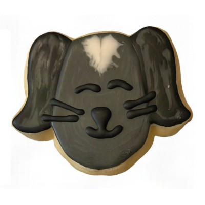 AJB-1265 : Long-haired Gray Puppy Dog Frosted Cutout Sugar Cookie at A & J's Texas Bakehouse AJB-1265 : Long-haired Gray Puppy Dog Frosted Cutout Sugar Cookie at A & J's Texas Bakehouse