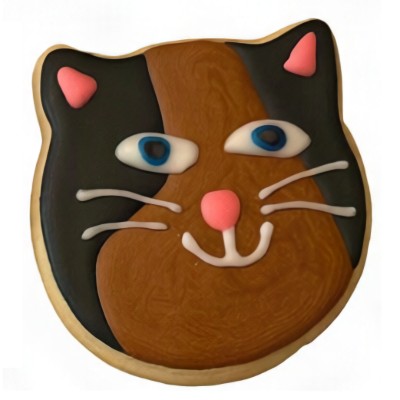 AJB-1267 : Black & Brown Tuxedo Cat Frosted Cutout Sugar Cookie at A & J's Texas Bakehouse AJB-1267 : Black & Brown Tuxedo Cat Frosted Cutout Sugar Cookie at A & J's Texas Bakehouse