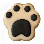 Black & White Large Paw Print Frosted Cutout Sugar Cookie Black & White Large Paw Print Frosted Cutout Sugar Cookie