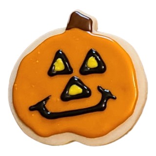 Halloween Jack-o-Lantern Frosted Cutout Sugar Cookie