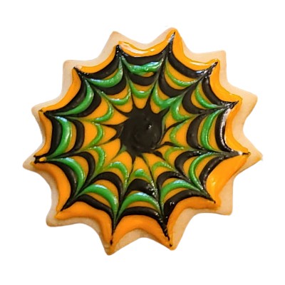 AJB-1287 : Halloween Spooky Spider Web Frosted Cutout Sugar Cookie at A & J's Texas Bakehouse AJB-1287 : Halloween Spooky Spider Web Frosted Cutout Sugar Cookie at A & J's Texas Bakehouse