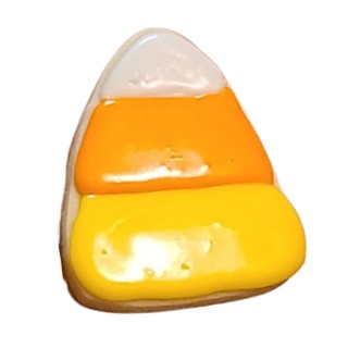 Halloween Candy Corn Frosted Cutout Sugar Cookie