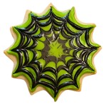 Halloween Green Spider Web Frosted Cutout Sugar Cookie Halloween Green Spider Web Frosted Cutout Sugar Cookie