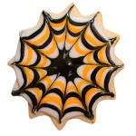 Halloween Orange & Black Spider Web Frosted Cutout Sugar Cookie Halloween Orange & Black Spider Web Frosted Cutout Sugar Cookie
