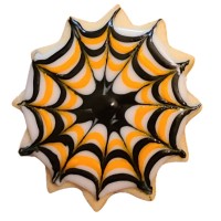 Halloween Orange & Black Spider Web Frosted Cutout Sugar Cookie Halloween Orange & Black Spider Web Frosted Cutout Sugar Cookie