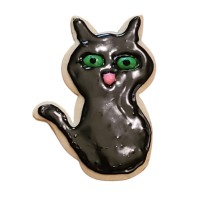 Halloween Vigilant Black Cat Frosted Cutout Sugar Cookie Halloween Vigilant Black Cat Frosted Cutout Sugar Cookie