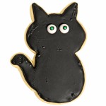 Black Cat Halloween Frosted Cutout Sugar Cookie