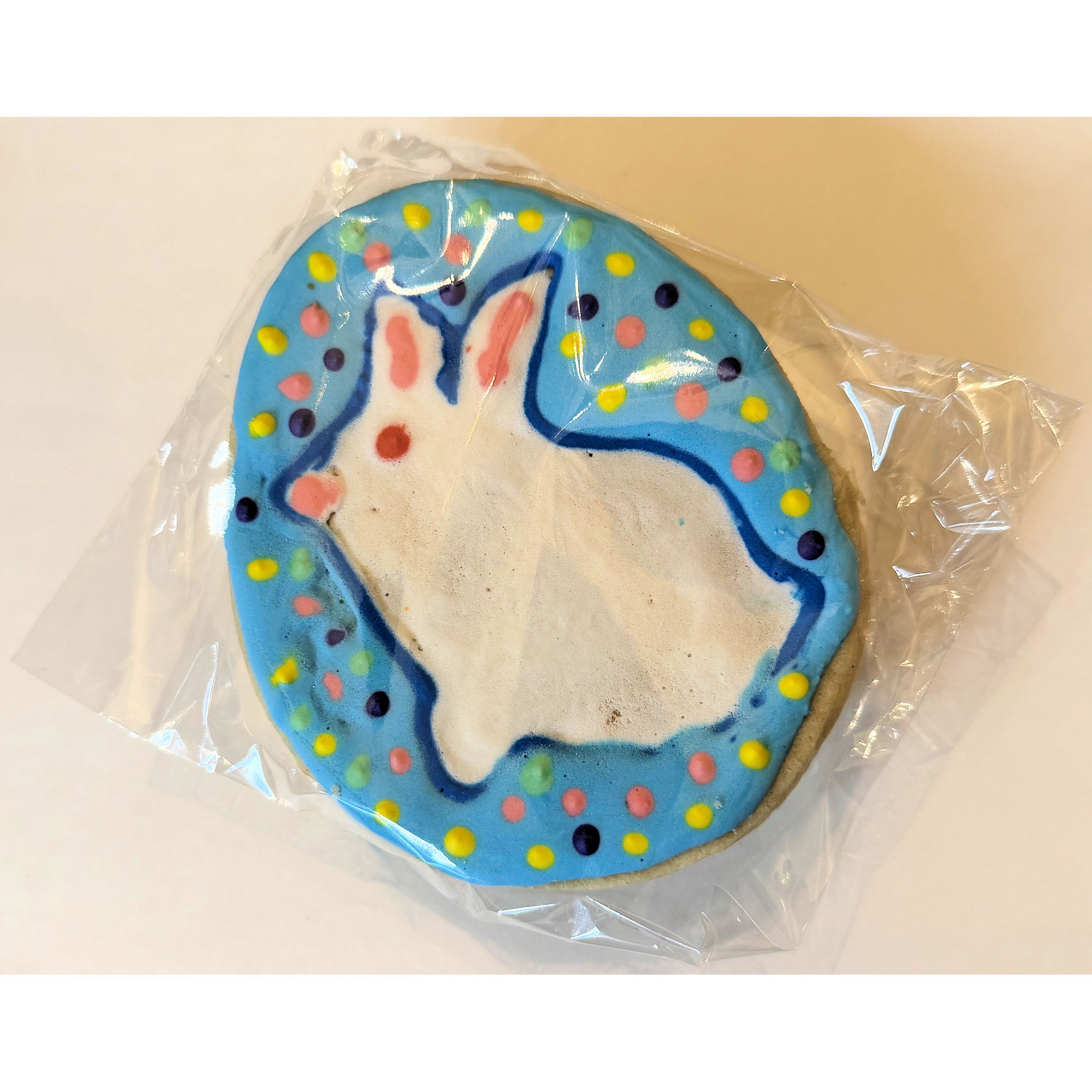 White Bunny Rabbit Easter Egg Frosted Cutout Sugar Cookie