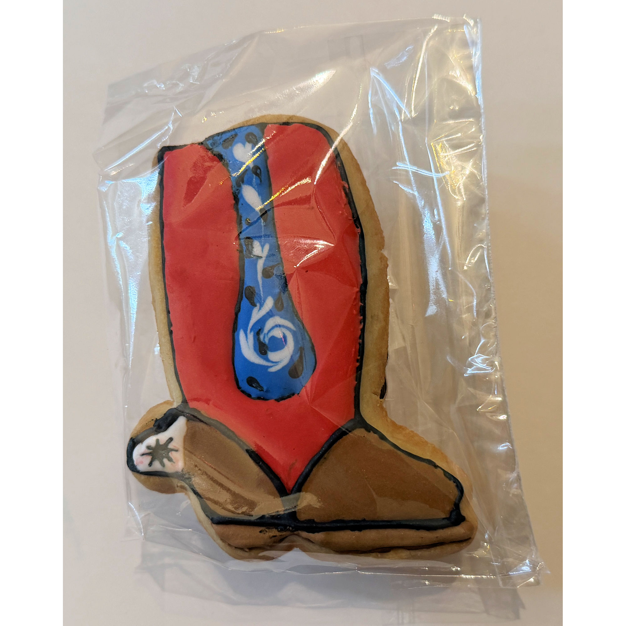 Cowboy Boot Frosted Cutout Sugar Cookie