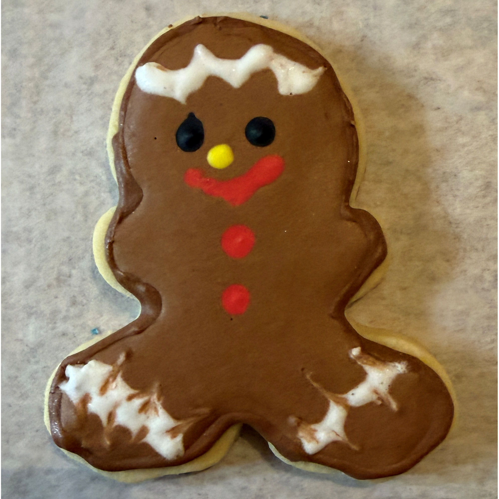 Gingerbread Man Frosted Cutout Sugar Cookie