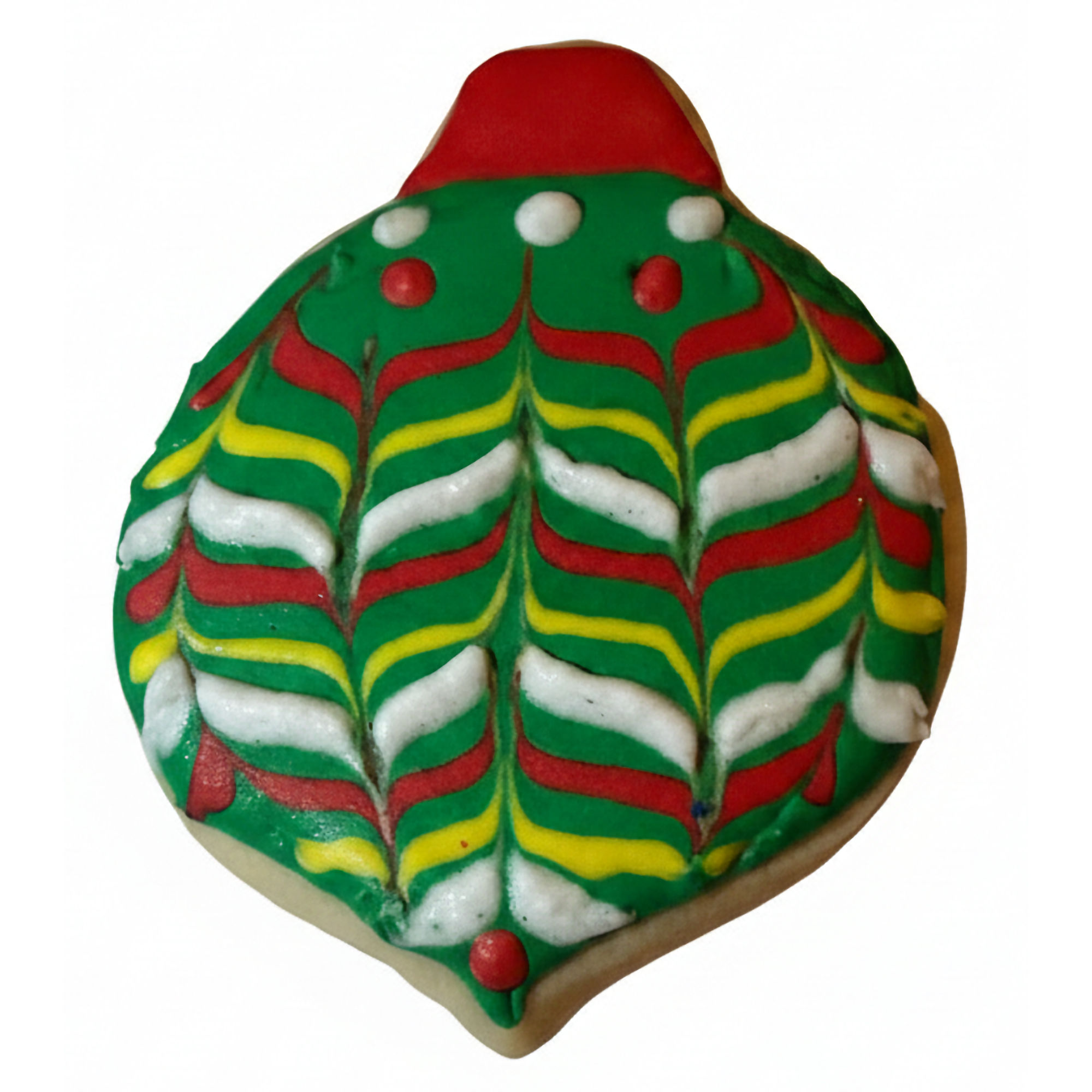 Green Red Chevron Christmas Ornament Frosted Cutout Sugar Cookie