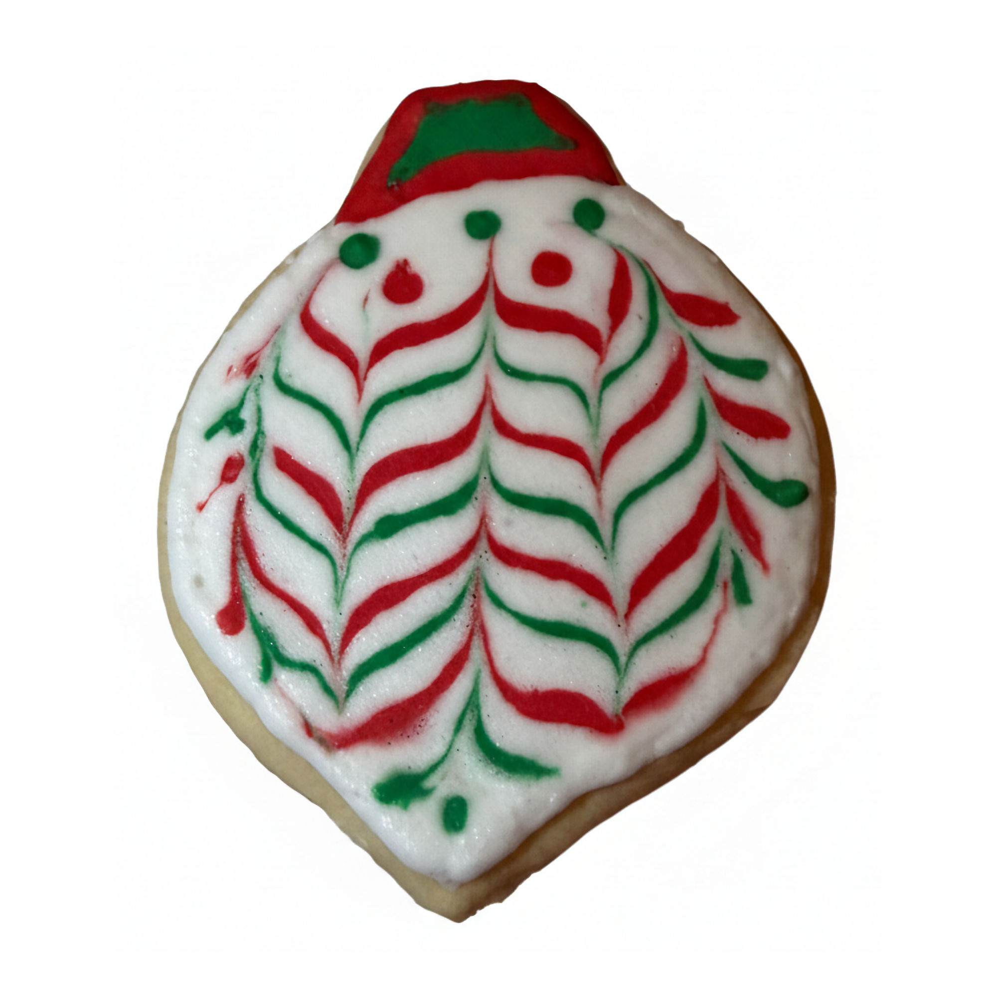 White Chevron Christmas Ornament Frosted Cutout Sugar Cookie