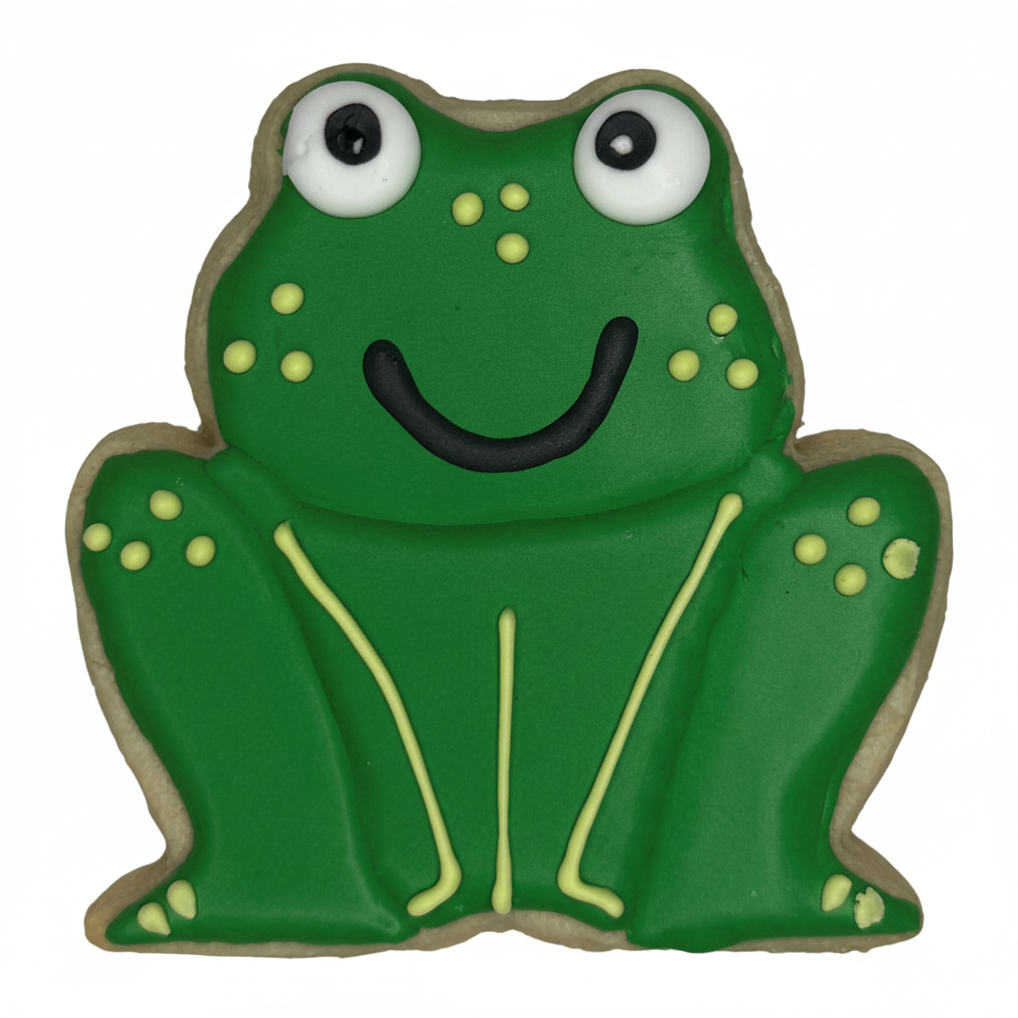 Frog frosted cut-out sugar cookie