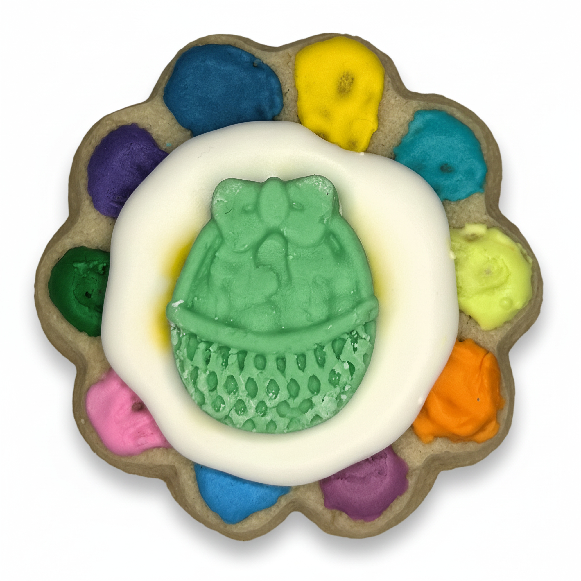 Easter Basket Flower Frosted Cutout Sugar Cookie