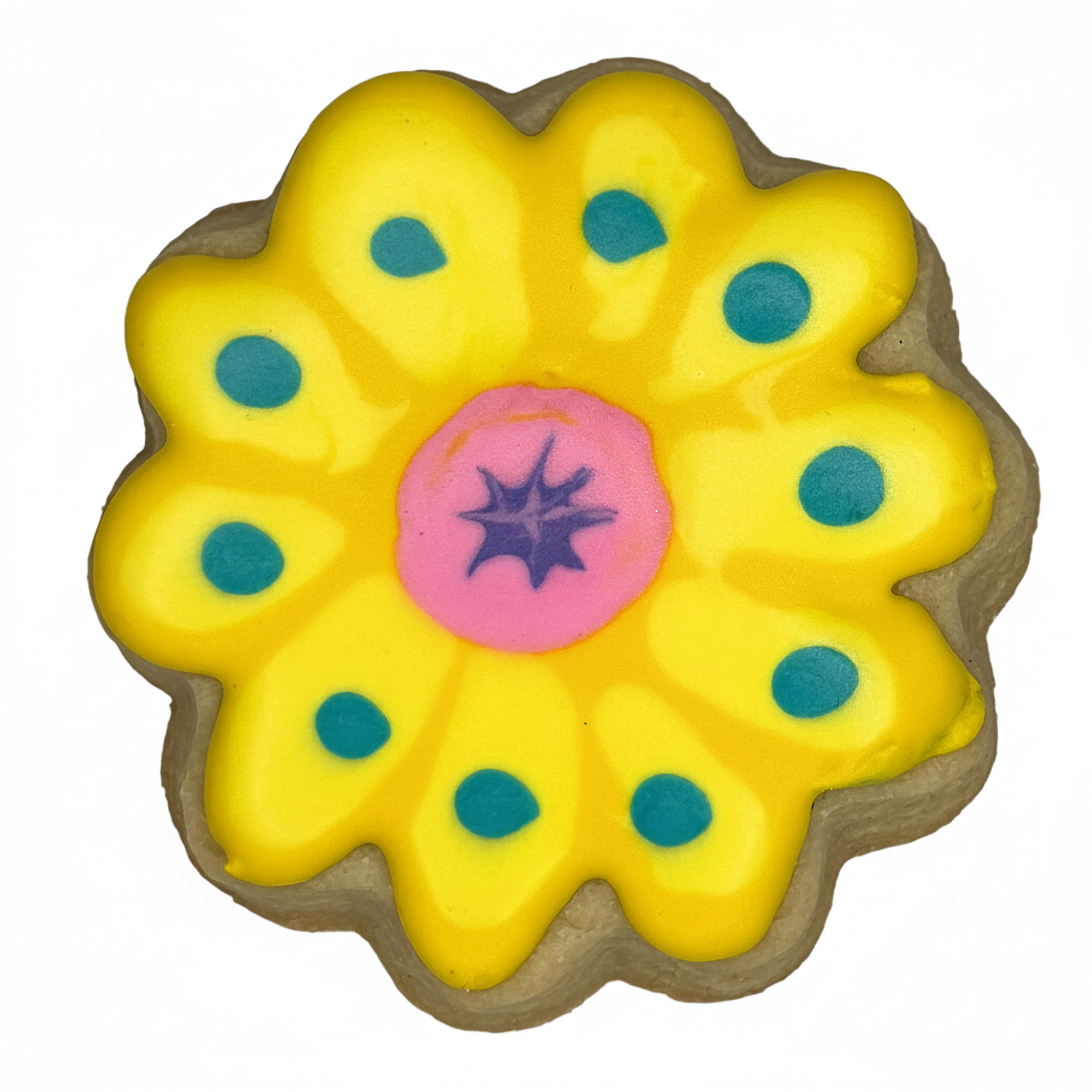 Sunny Day Dahlia Frosted Cutout Sugar Cookie