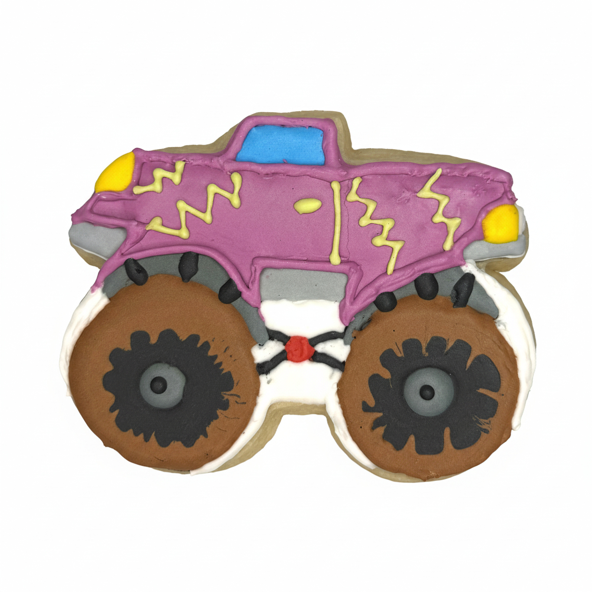 Light Purple Monster Truck Frosted Cutout Sugar Cookie