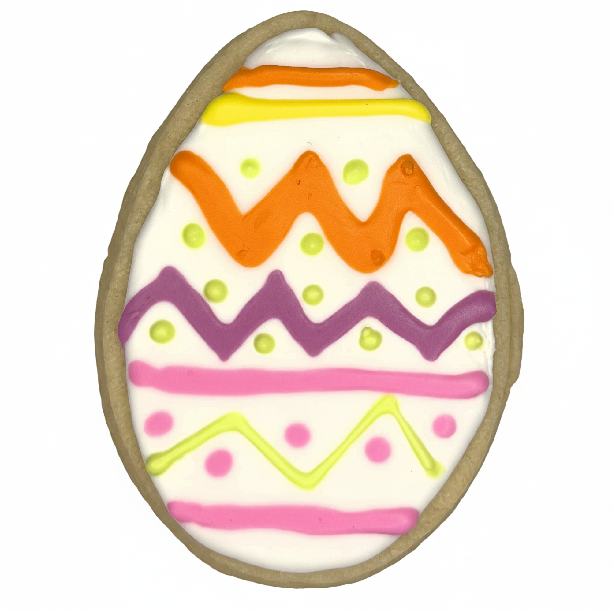 Big Whimsy White Easter Egg Frosted Cutout Sugar Cookie