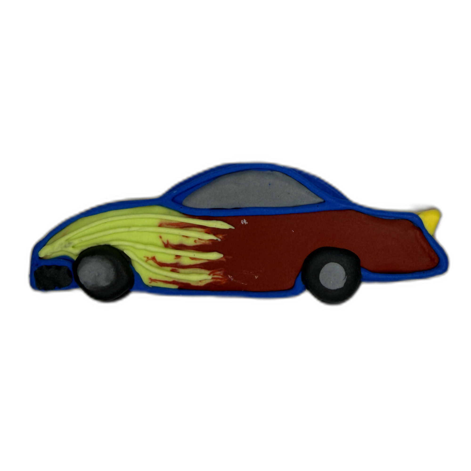 Classic Flame Red Hot Rod Frosted Cutout Sugar Cookie