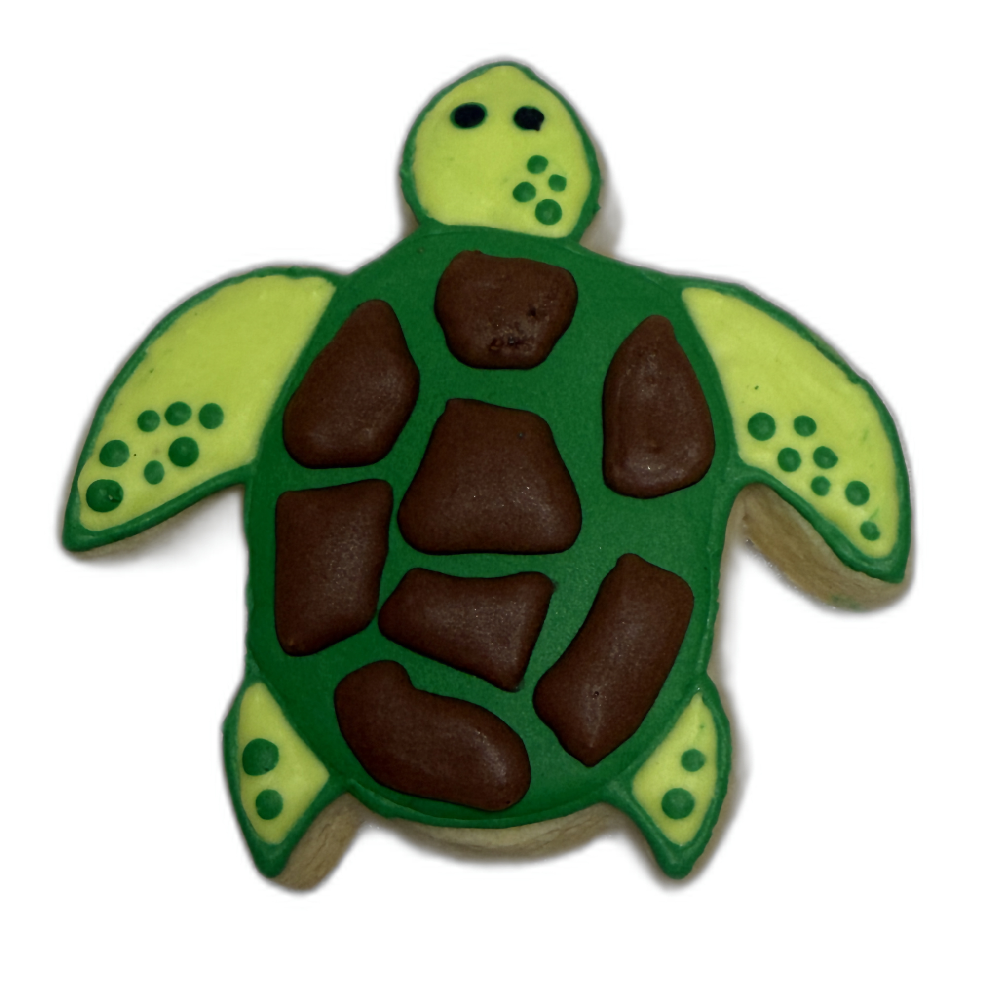 Green Turtle Frosted Cutout Sugar Cookie
