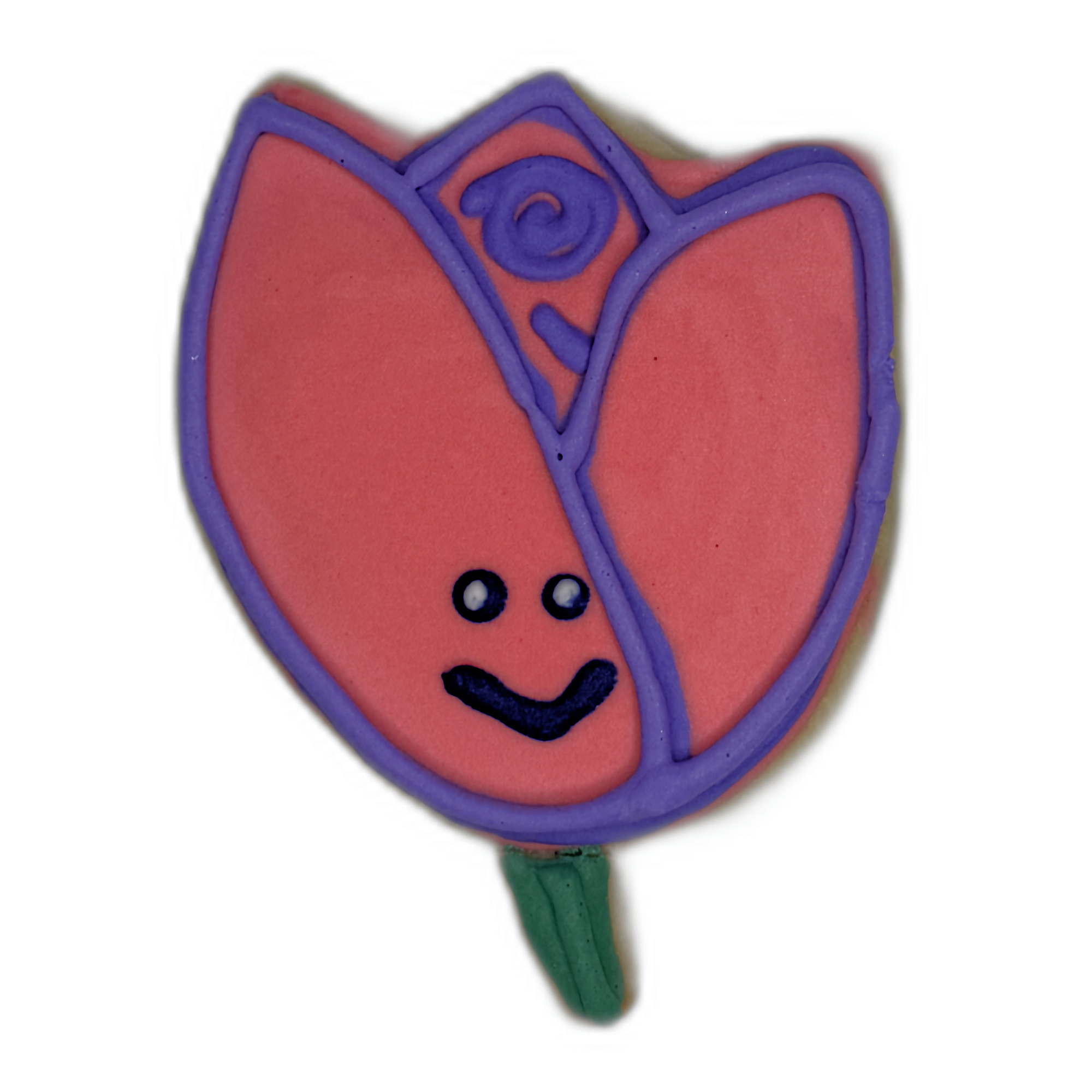 Smiling Satin Tulip Frosted Cutout Sugar Cookie