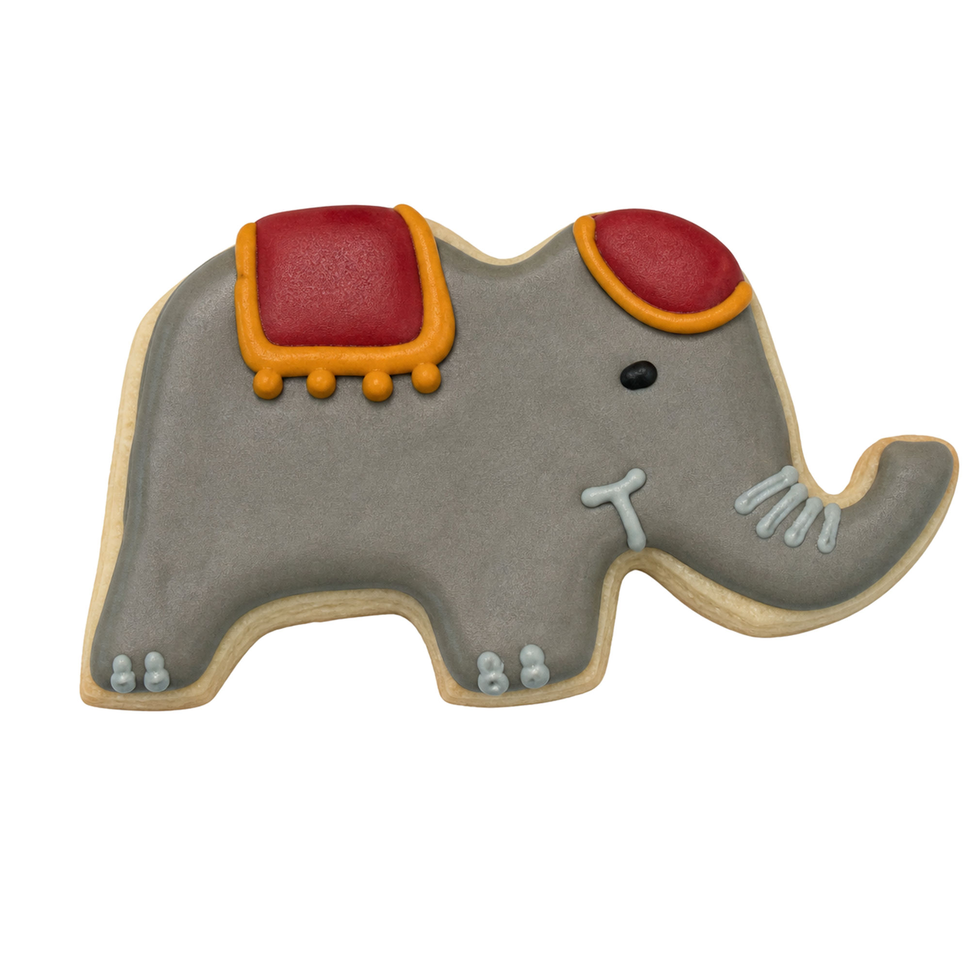 Circus Elephant Frosted Cutout Sugar Cookie